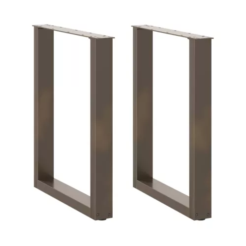  2 db U alakú étkezőasztal láb natúr acélból 60 x (72-73) cm