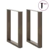  2 db U alakú étkezőasztal láb natúr acélból 60 x (72-73) cm