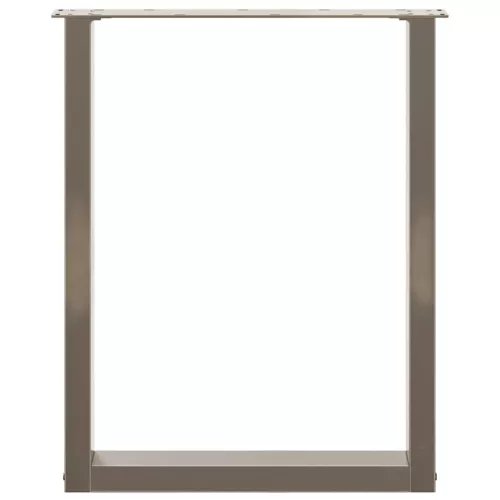  2 db U alakú étkezőasztal láb natúr acélból 60 x (72-73) cm