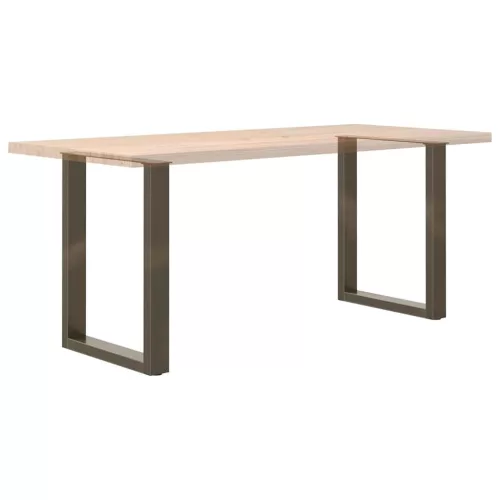  2 db U alakú étkezőasztal láb natúr acélból 60 x (72-73) cm
