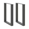  2 db antracitszürke, U alakú étkezőasztal láb 70 x (72-73) cm acél