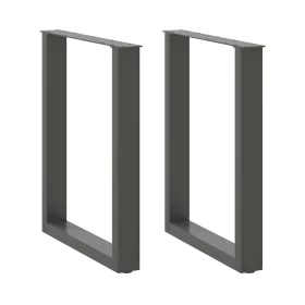    2 db antracitszürke, U alakú étkezőasztal láb 70 x (72-73) cm acél