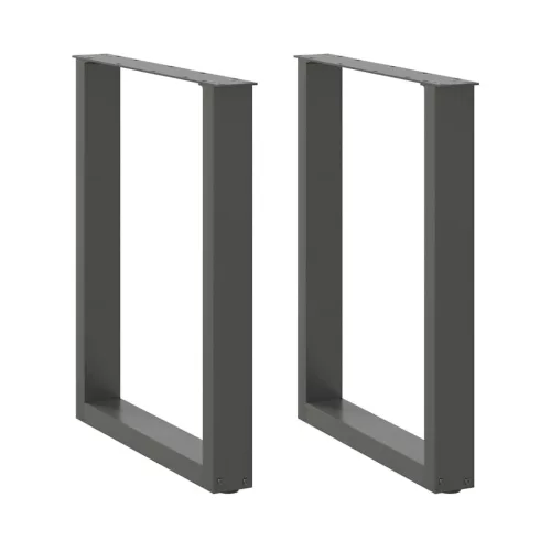  2 db antracitszürke, U alakú étkezőasztal láb 70 x (72-73) cm acél