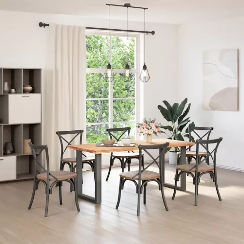  2 db antracitszürke, U alakú étkezőasztal láb 70 x (72-73) cm acél