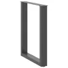  2 db antracitszürke, U alakú étkezőasztal láb 70 x (72-73) cm acél