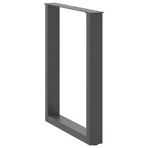  2 db antracitszürke, U alakú étkezőasztal láb 70 x (72-73) cm acél