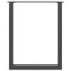  2 db antracitszürke, U alakú étkezőasztal láb 70 x (72-73) cm acél