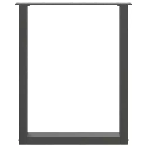  2 db antracitszürke, U alakú étkezőasztal láb 70 x (72-73) cm acél