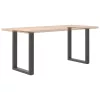  2 db antracitszürke, U alakú étkezőasztal láb 70 x (72-73) cm acél