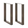  2 db U alakú étkezőasztal láb natúr acélból 70 x (72-73) cm