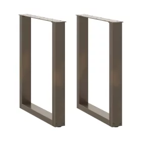    2 db U alakú étkezőasztal láb natúr acélból 70 x (72-73) cm