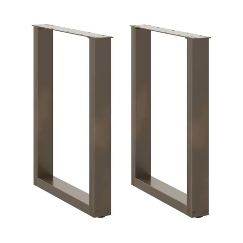  2 db U alakú étkezőasztal láb natúr acélból 70 x (72-73) cm