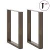  2 db U alakú étkezőasztal láb natúr acélból 70 x (72-73) cm