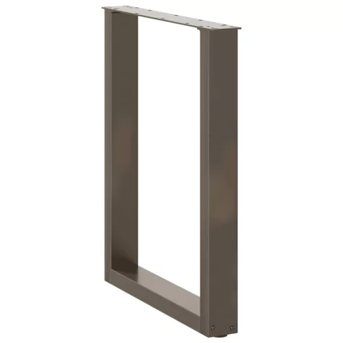  2 db U alakú étkezőasztal láb natúr acélból 70 x (72-73) cm