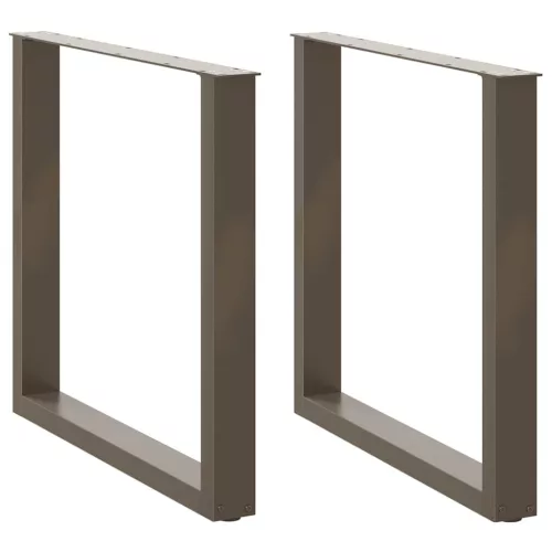  2 db U alakú étkezőasztal láb natúr acél 80x(72-73) cm