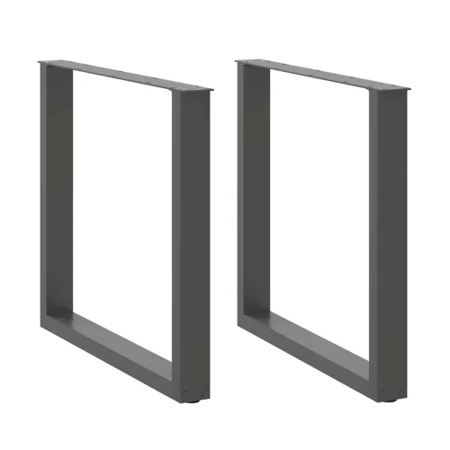  2 db antracitszürke, U alakú acél étkezőasztal láb 90 x (72-73) cm