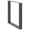  2 db antracitszürke, U alakú acél étkezőasztal láb 90 x (72-73) cm