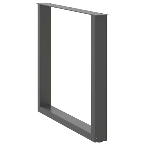  2 db antracitszürke, U alakú acél étkezőasztal láb 90 x (72-73) cm