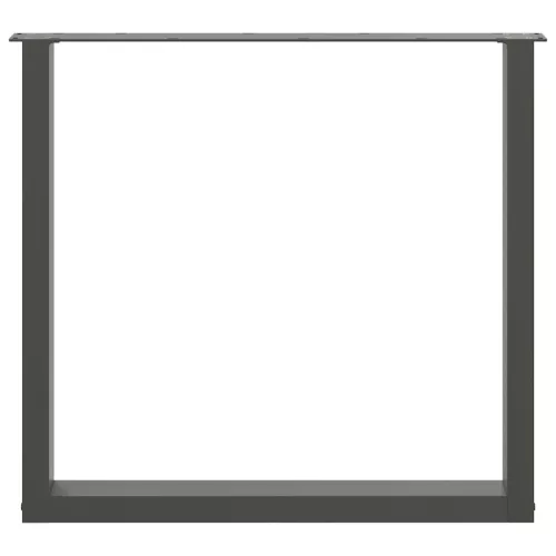  2 db antracitszürke, U alakú acél étkezőasztal láb 90 x (72-73) cm