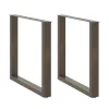  2 db U alakú étkezőasztal láb natúr acélból 90 x (72-73) cm