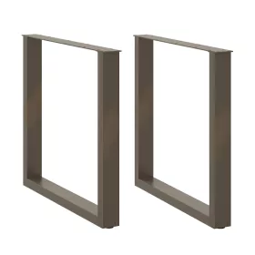    2 db U alakú étkezőasztal láb natúr acélból 90 x (72-73) cm