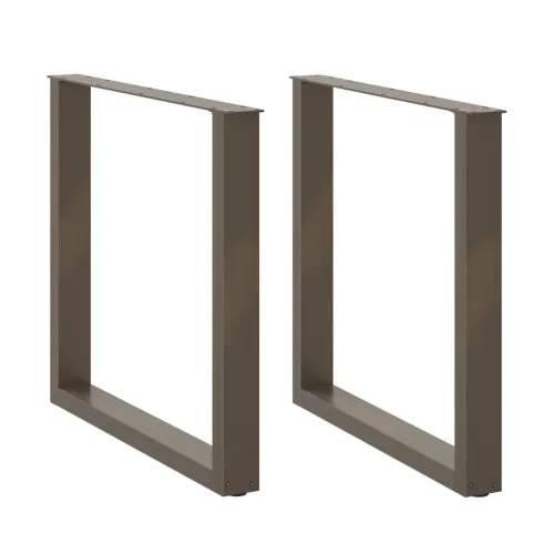  2 db U alakú étkezőasztal láb natúr acélból 90 x (72-73) cm