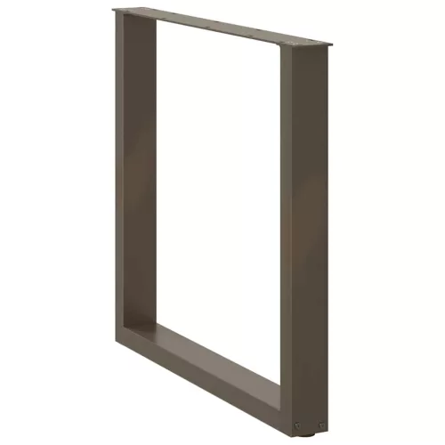  2 db U alakú étkezőasztal láb natúr acélból 90 x (72-73) cm