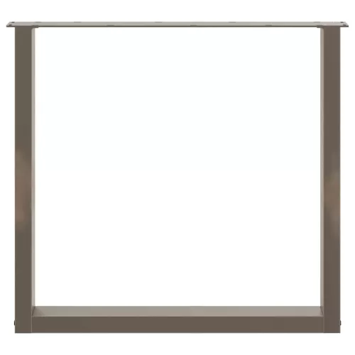  2 db U alakú étkezőasztal láb natúr acélból 90 x (72-73) cm