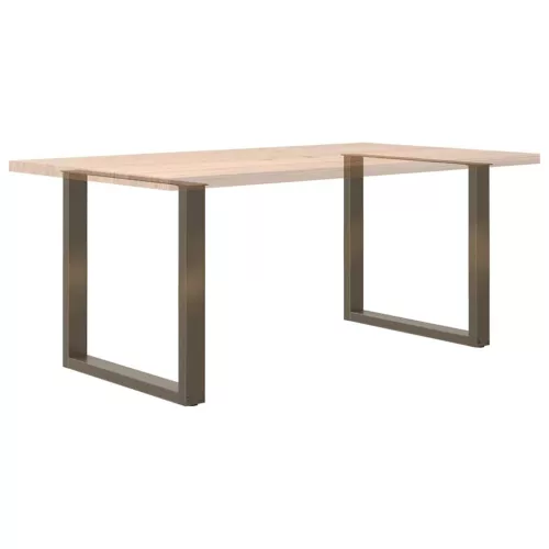  2 db U alakú étkezőasztal láb natúr acélból 90 x (72-73) cm