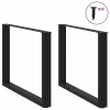  2 db U alakú étkezőasztal láb fekete 100 x (72-73) cm acél étkezőasztalhoz