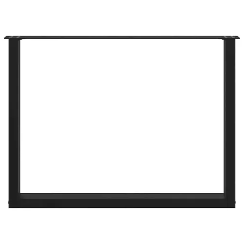 2 db U alakú étkezőasztal láb fekete 100 x (72-73) cm acél étkezőasztalhoz
