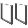  2 db antracitszürke, U alakú étkezőasztal láb 100 x (72-73) cm acél