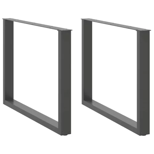  2 db antracitszürke, U alakú étkezőasztal láb 100 x (72-73) cm acél