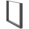  2 db antracitszürke, U alakú étkezőasztal láb 100 x (72-73) cm acél