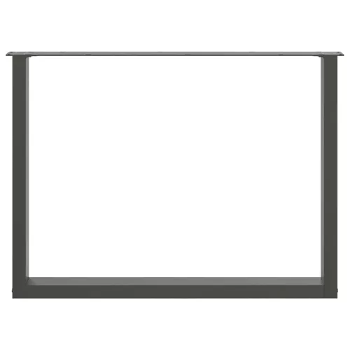 2 db antracitszürke, U alakú étkezőasztal láb 100 x (72-73) cm acél