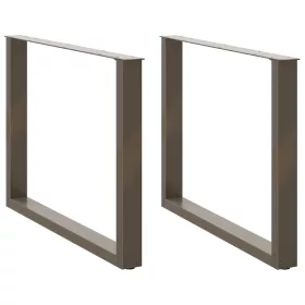    2 db U alakú étkezőasztal láb natúr acélból 100 x (72-73) cm acél