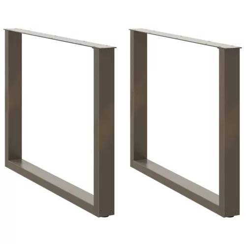  2 db U alakú étkezőasztal láb natúr acélból 100 x (72-73) cm acél