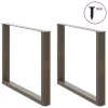  2 db U alakú étkezőasztal láb natúr acélból 100 x (72-73) cm acél