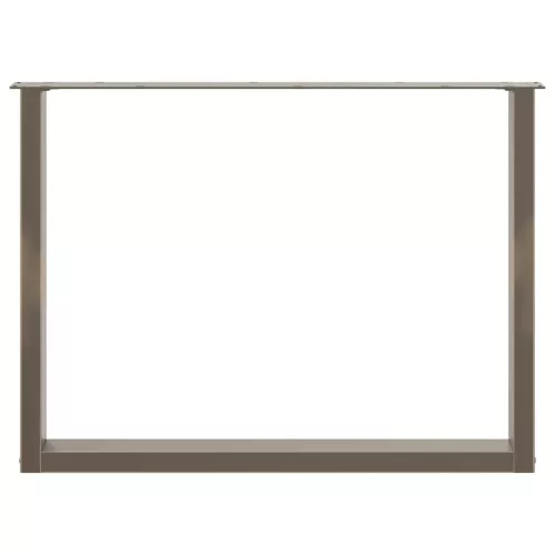  2 db U alakú étkezőasztal láb natúr acélból 100 x (72-73) cm acél