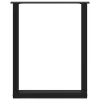  3 db U alakú étkezőasztal láb fekete, 70 x (72-73) cm acél