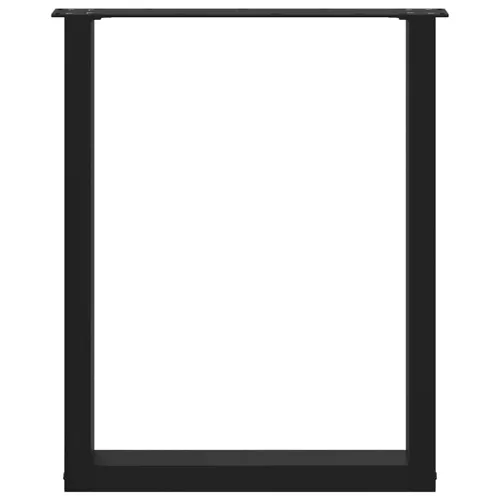  3 db U alakú étkezőasztal láb fekete, 70 x (72-73) cm acél