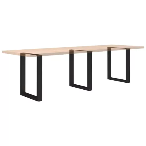  3 db U alakú étkezőasztal láb fekete, 70 x (72-73) cm acél