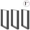  3 db antracitszürke, U alakú étkezőasztal láb 70 x (72-73) cm acél