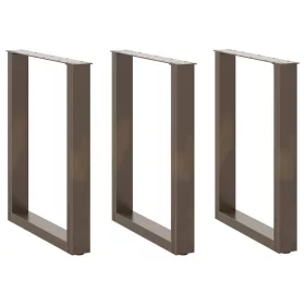    3 db U alakú étkezőasztal láb natúr acélból 70 x (72-73) cm