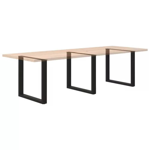  3 db U alakú étkezőasztal láb fekete 80 x (72-73) cm acél étkezőasztal láb