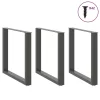  3 db antracitszürke, U alakú acél étkezőasztal láb 80 x (72-73) cm