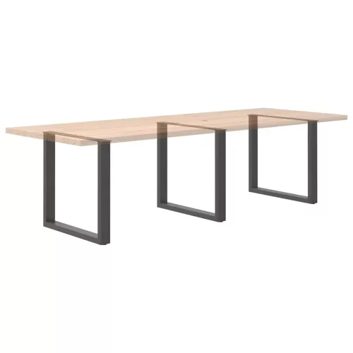  3 db antracitszürke, U alakú acél étkezőasztal láb 80 x (72-73) cm