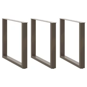    3 db U alakú étkezőasztal láb natúr acél 80x(72-73) cm