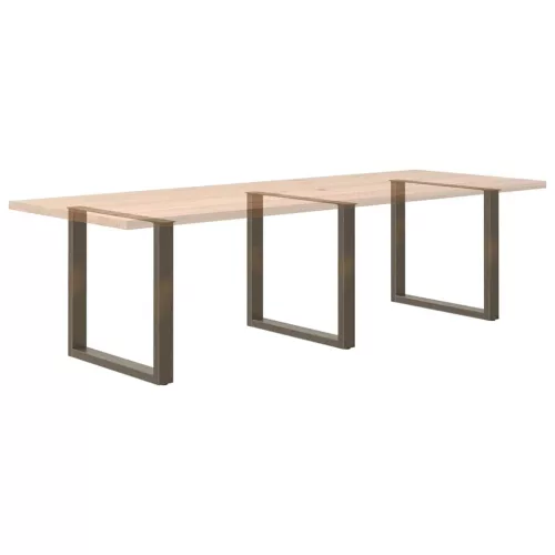  3 db U alakú étkezőasztal láb natúr acél 80x(72-73) cm