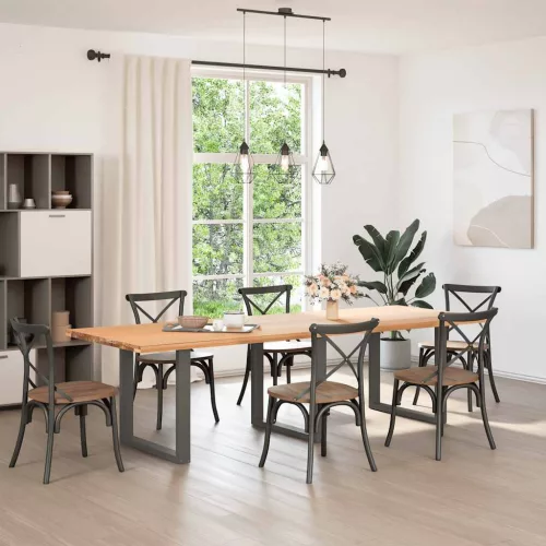  3 db antracitszürke, U alakú acél étkezőasztalláb 90 x (72-73) cm